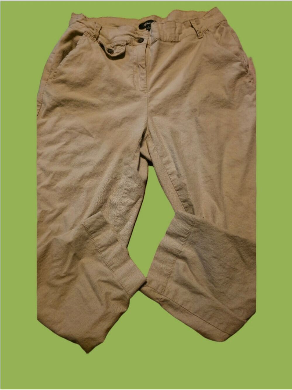 4/$67 Deal! Reitmans Women's Cropped Linen Beige Pants